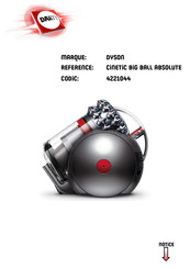 Dyson Cinetic big ball Manuel D'utilisation