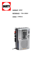Sony TCM-200DV Mode D'emploi