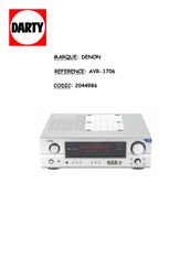 Denon AVR-1706 Mode D'emploi