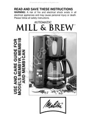 Melitta MILL & BREW MEMB1B Guide D'utilisation