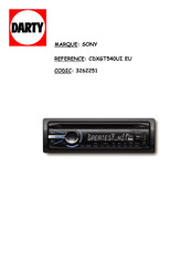 Sony CDX-GT540UI Mode D'emploi