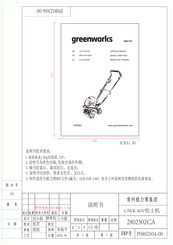 GreenWorks 2800100 Manuel Opérateur
