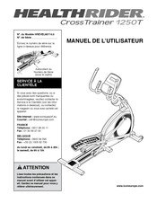Healthrider CrossTrainer 1250T Manuel De L'utilisateur
