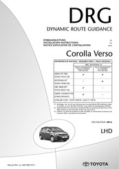 Toyota Corolla Verso Guide De L'installation