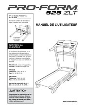 Pro-Form 525 ZLT Manuel De L'utilisateur