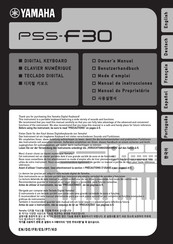 Yamaha PSS-F30 Mode D'emploi