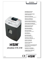 HSM shredstar X18 Notice D'utilisation