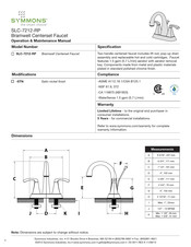 Symmons Bramwell SLC-7212-RP-STN Manuel De Fonctionnement Et D'entretien