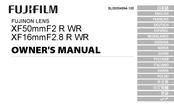 FujiFilm XF50mmF2 R WR Manuel D'utilisation