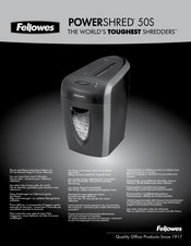 Fellowes Powershred 50S Mode D'emploi