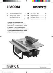 Meister EF600M Traduction Du Manuel D'utilisation Original