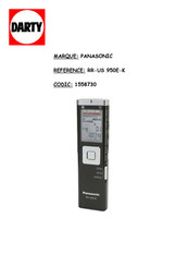 Panasonic RR-US750 Mode D'emploi