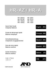 A&D HR-250AZ Guide De Démarrage Rapide