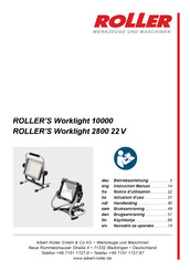 Roller Worklight 2800 22 V Notice D'utilisation