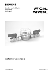 Siemens WFW240 Serie Montage Et Installation