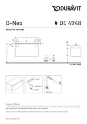 Duravit D-Neo DE 4948 Notice De Montage
