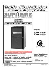 SUPREME SUPXX-M240V12 Guide D'installation Et Manuel Du Propriétaire