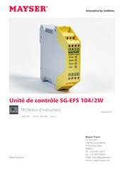 MAYSER SG-EFS 104/2W Notice D'instructions