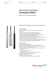 Endress+Hauser Waterpilot FMX21 Information Technique