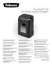 Fellowes Powershred 12C Mode D'emploi