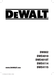 DeWalt DW802 Traduction De La Notice D'instructions Originale