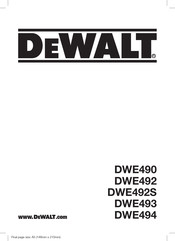 DeWalt DWE493 Traduction De La Notice D'instructions Originale