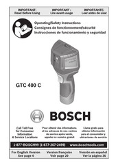 Bosch GTC 400 C Consignes De Fonctionnement/Sécurité