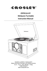 Crosley McQueen CR7011A-GY Manuel D'utilisation