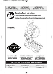 skilsaw SPT62MTC Consignes De Fonctionnement/Sécurité