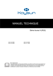 Frigicoll Kaysun Aurea II Série Manuel Technique