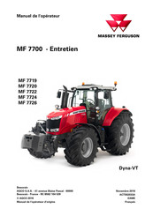 MASSEY FERGUSON MF 7700 Manuel De L'opérateur