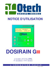 Irrimec OTECH DOSIRAIN GIII Notice D'utilisation