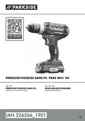 Parkside PABS 20-Li D4 Traduction Des Instructions D'origine