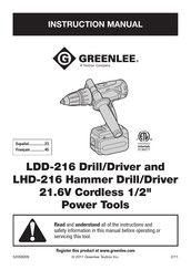 Textron Company Greenlee LHD-216 Manuel D'instructions