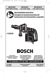 Bosch 11316EVS Consignes De Fonctionnement/Sécurité