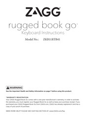 Zagg rugged book go ZKB11RTB41 Mode D'emploi