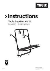 Thule BackPac Kit 15 Mode D'emploi