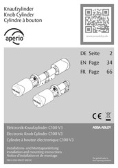 Assa Abloy Aperio C100 V3 Notice D'installation Et De Montage