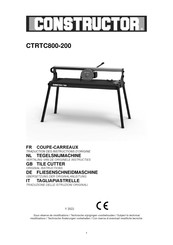 CONSTRUCTOR CTRTC800-200 Traduction Des Instructions D'origine