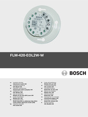 Bosch FLM-420-EOL2W-W Guide D'installation