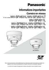 Panasonic WV-SFN631L Informations Importantes
