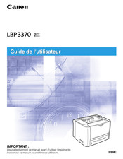 Canon LBP3370 Guide De L'utilisateur