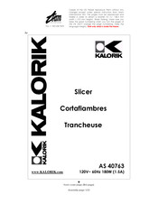 Kalorik AS 40763 Mode D'emploi