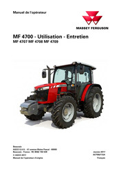 MASSEY FERGUSON MF 4709 Manuel De L'opérateur