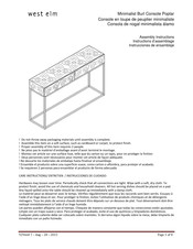 West Elm 9296687 Instructions D'assemblage