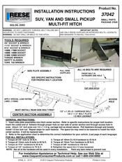 Reese Towpower 37042 Instructions D'installation