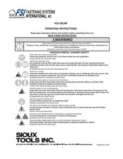 Sioux Tools RO2512-60SNP Mode D'emploi