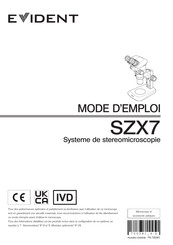 Evident SZX7 Mode D'emploi