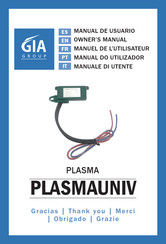 GIA PLASMAUNIV Manuel De L'utilisateur