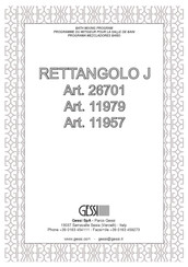Gessi RETTANGOLO J 11979 Instructions De Montage